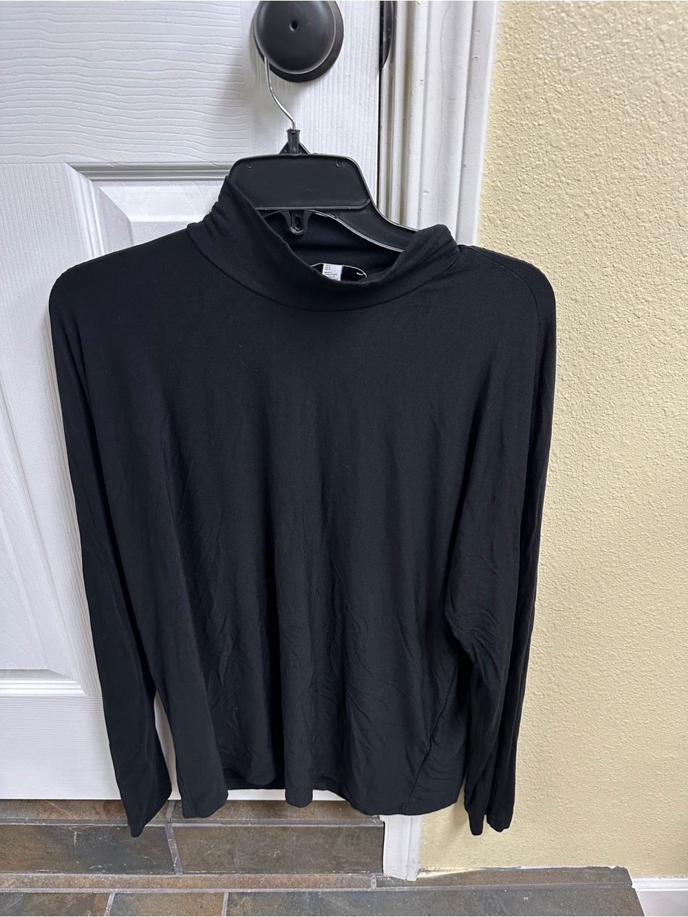 COS Black Long-Sleeve Turtleneck Top